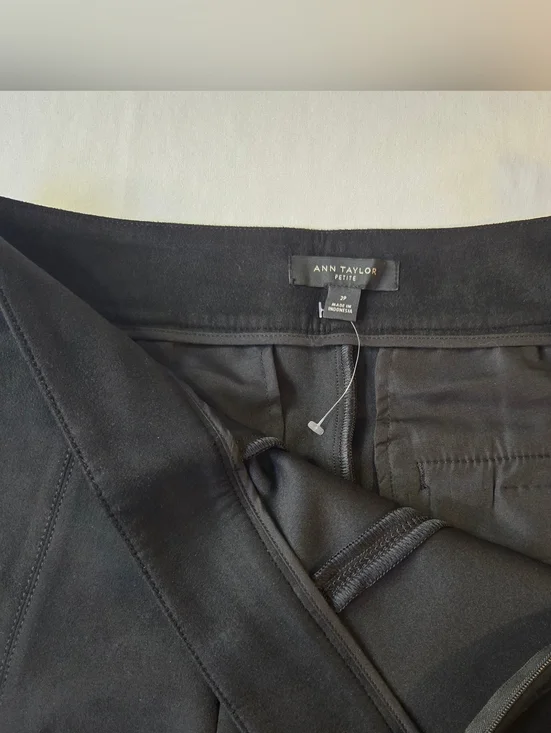 Ann Taylor Petite Black Wide Leg Pants High Rise Size 2P - Picture 3 of 4